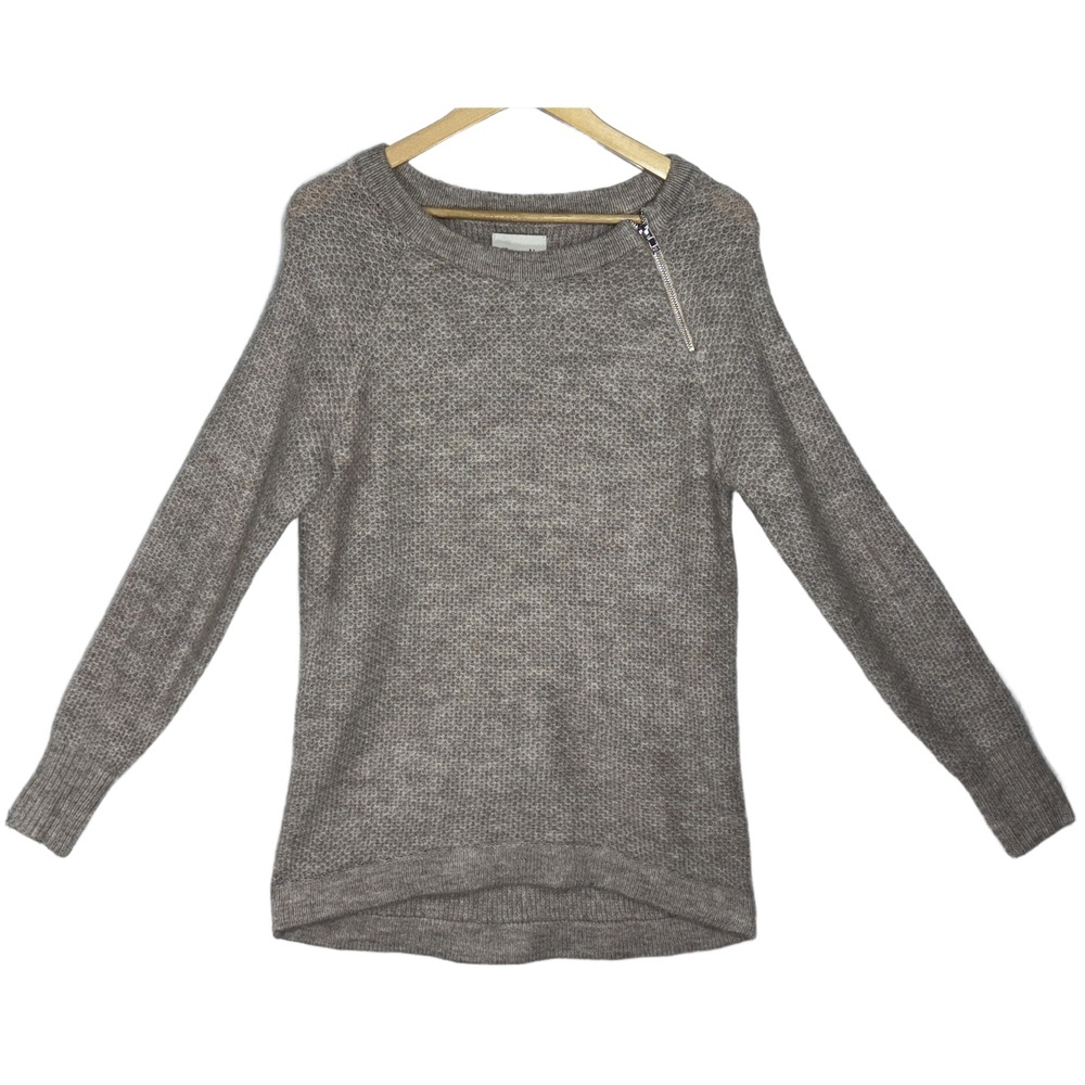 Abercrombie & Fitch Tan Beige Ribbed Knit Long Sleeve Crew Neck Sweater Size M